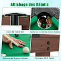 Miniatyrbild 2 av 4: COSTWAY Biljardbord-122x61x76 cm-16 Bollar-2 Biljardköer-Triangel-Borstad-Sammetsyta-Justerbart Ben-Grön+Brun