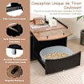 Miniatyrbillede 2 af 4: COSTWAY Cat Toilet House - Foldedør, Krog, Skydeskuffe med Hjul - Møbler til kattebakke