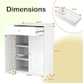 Miniatyrbillede 5 af 6: COSTWAY Badeværelse Skab med 2 Døre, Skuffe og Justerbar Hylde, til Stue, Entré, Køkken, 60x30x80 cm Hvid