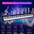 Miniatyrbild 2 av 4: COSTWAY Bärbart 88-tangenters digitalpianoklaviatur - Bluetooth APP-funktion - Mikrofon - MIDI/USB-gränssnitt - 128 rytmer, 20 demos