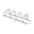 Miniatyrbillede 4 af 4: COSTWAY System Rack 4 Cykler i Stål Gulv- eller Vægmontering 120x32.5x26CM Vejrbestandig Rustfri Skole Handel Grå
