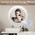 Miniatyrbild 2 av 4: COSTWAY 60 x 60 cm Badrumsspegel 3000-6000k, Minnesfunktion, Tid/Temperatur Display, Touch Switch, IP44