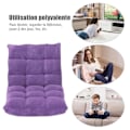 Miniatyrbillede 2 af 6: COSTWAY foldbar gulvstol - 14 positions tilbagelænet ryglæn, gulvpude til læsning, yoga, meditation lilla Lila