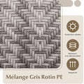 Miniatyrbillede 4 af 4: COSTWAY Sæt med 4 foldbare terrassestole, ingen samling, flet spisestuestole, til have, gård, ved poolen Rottingfärg: Gråmix | Ramfärg: Svart