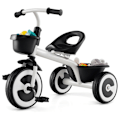 Miniatyrbillede 1 af 6: COSTWAY Tricycle til Børn med Pedal, Justerbart Sæde, Opbevaringskurve, Robust Kulstofstål, 4 EVA Hjul, 1,5 til 5 År Hvid