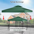 Miniatyrbillede 2 af 4: COSTWAY Erstatningstof til Have Telt 3 x 3 M i Vandtæt Polyester til Pavillon Grøn