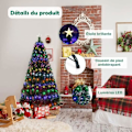 Miniatyrbillede 3 af 6: COSTWAY lysende juletræ 210 cm flerfarvet LED 8 variable tilstande, 6 farver 280 grene, glasfiber med stjernespids