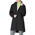 Miniatyrbillede 1 af 4: COSTWAY Trenchcoat til kvinder regnjakke med hætte, vandtæt vindtæt nylon udendørsjakke sort til rejser Svart S