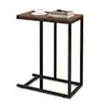 Miniatyrbillede 1 af 3: COSTWAY 'C' formet sidebord til sofa og seng, 45,5 x 25,5 x 64 cm, metalstel til stue, soveværelse, brun