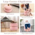 Miniatyrbild 2 av 4: COSTWAY Oval sittpall i Sherpa-tyg, stabil bas och halkskydd, multifunktionsfotstöd rosa Rosa