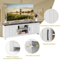 Miniatyrbillede 2 af 4: COSTWAY 60" tv-stativ med 4 rum 2 døre 2 kabelstyringshuller, til stue, soveværelse, 145 x 39,5 x 49,5 cm, brun
