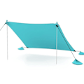 Miniatyrbillede 1 af 4: COSTWAY Strandtelt 4 Personer 2,3 x 2M-Anti UV UPF50+-Bærbar bæretaske-4 Sandsække-Ground Stakes-2 Stænger-Grøn