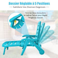 Miniatyrbillede 2 af 6: COSTWAY foldbar liggestol 5-positions tilbagelænet ryglæn med integrerede hjul, til terrasse, have, swimmingpool, 150 kg, turkis