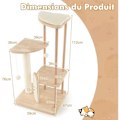 Miniatyrbillede 4 af 4: COSTWAY Kattetræ på flere niveauer, Kradsestolper, Top Aborre, Platforme, Modern Cat Activity Center Naturlig