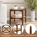 Miniatyrbillede 2 af 4: COSTWAY Rektangulære Bord i 2 Niveaux i PE-Rattan med Tempereret Glasplade og Akacietræsfødder, 56 x 56 x 46 cm, Brun