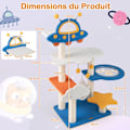 Miniatyrbillede 6 af 6: COSTWAY 124 cm Kattetræ på flere niveauer, rumtema, UFO-formet aborre, sisal-kradsestolper, platforme Blå + Vit + Gul + Orange