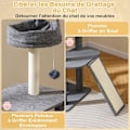 Miniatyrbillede 5 af 6: COSTWAY Katteklatretårn Multi-Niveau 117 CM, Kradsepæle, Sisalrampe, Lejlighed, Siddested, Hængende Legetøj, Hoppeplatform Grå och svart