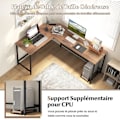 Pikkukuva 3 / 4: COSTWAY 168 x 125 cm kulmapöytä prosessorin pidikkeellä, 2 pistorasiaa ja USB & Type C -portti, tukeva metallirunko, luonnollinen