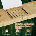 Miniatyrbillede 4 af 4: COSTWAY Bamboo Badekar Caddy med udtrækkeligt håndtag, 4-positionsholder, opbevaringsbakke, 70,5-105 x 22 x 4 cm