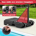 Miniatyrbillede 3 af 4: COSTWAY børnebasketballbøjle-Justerbar Højde 115 til 135cm-2 Mobile hjul-Anti-rive Net-Added Base 38,5 kg Sand
