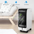 Miniatyrbillede 2 af 6: COSTWAY 6L 4 i 1 luftfrisker-mobil klimaanlæg, 75W blæser-fjernbetjening-8H timer-3 hastigheder-32x25x57 cm-LCD-skærm Vit