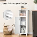 Miniatyrbillede 3 af 6: COSTWAY Badeværelsesskabe med Justerbar Hylde og Dør, Opbevaringsorganisator til Toilet 30 x 30 x 80 CM Hvid