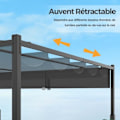 Miniatyrbillede 2 af 4: Havepergola 3,1 x 3,1 x 2,25 M COSTWAY-Udtrækbart fortelt i polyesterstof-metalstrukturer-solskærm- gårdhave, terrasse