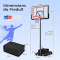 Miniatyrbild 6 av 6: COSTWAY Fristående basketbåge - Justerbar höjd 225-305 cm - Vevsystem - Backboard - Fyllbar bas - 2 nät