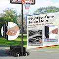 Miniatyrbild 3 av 6: COSTWAY Fristående basketbåge - Justerbar höjd 225-305 cm - Vevsystem - Backboard - Fyllbar bas - 2 nät