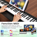 Pikkukuva 2 / 6: COSTWAY Käännettävä Digitaalinen Piano Näppäimistö 88 Kosketusherkkä Bluetooth MIDI Kaksoiskaiuttimet, Sustain-pedaali Aloittelijoille
