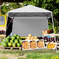 Miniatyrbillede 5 af 5: COSTWAY Have Telt 182 x 182 cm med Sidepanel - Foldbar Receptionstelt med Justerbare Skrå Fødder Hvid