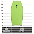 Miniatyrbillede 4 af 4: COSTWAY Bodyboard 41 tommer med 90 cm strop Surfbræt med cool kraniemønster i grøn farve til voksne Grön