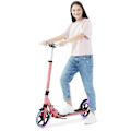Miniatyrbillede 1 af 6: COSTWAY Sammenklappelig Kickbike til Børn 2 Hjul Belyst med T-formet Stang 3 Højder Justerbare Skridsikker Platform 100KG Lyserød