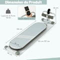 Pikkukuva 4 / 4: COSTWAY-taitettava monitoimiharjoituspenkki - 3 säädettävää kulmaa - pituus 120-137 cm - puhelinteline - PVC-nahkaistuin - sininen