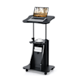 Miniatyrbillede 1 af 4: COSTWAY rullende computerbord Højdejusterbar fra 68 til 114 cm, 180° vipbar top, opbevaringsrum, sort Svart