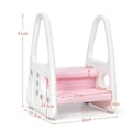 Miniatyrbild 4 av 4: COSTWAY Steppall för barn 2 Anti-Slip-steg-för potträning-Säkerhet Armstöd-Triangulär struktur-Rosa rosa