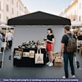 Miniatyrbillede 4 af 5: COSTWAY Pop-Up Telt Foldsbar 3 x 3 M med 1 Sidevæg - Solbeskyttelse UPF50+ - Bærbar Rygsæk til Camping, Sort