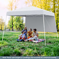Miniatyrbillede 2 af 5: COSTWAY Pop-Up Foldbar Telt 3 x 3 M med 1 Sidevæg - Solbeskyttelse UPF50+ - Bærbar Rygsæk til Camping, Hvid