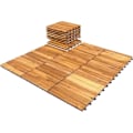 Miniatyrbillede 1 af 4: COSTWAY 27 Dalles Terrasser Udendørs 30 x 30 CM, Akacietræ Klikbare og Sammenføjbare Belægningsplader til Have, Pool, Balkon
