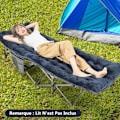 Miniatyrbillede 2 af 6: COSTWAY Velvet campingmadras, 190 x 70 x 7 cm, med 4 fastgørelsesstropper Sengefastgørelseslomme, rejsevandring, blå