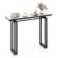 Pikkukuva 1 / 4: COSTWAY-konsolipöytä, marmoriefekti - 110 x 30 x 81 CM, skandinaaviset eteisen kalusteet, musta metallikehys Vit och svart