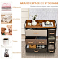 Miniatyrbild 4 av 4: COSTWAY byrå med 7 tyglådor Förvaringsenhet 80 x 29 x 79 cm (L x B x H) Robust stålram kastanj