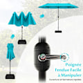 Miniatyrbild 5 av 6: COSTWAY Parasol Dubbel Trädgård Rektangulär 396 x 201 x 240cm - Viktad Bas, 12 Metallribbor, för Terrass Grön