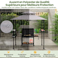 Miniatyrbild 2 av 4: Grill Gazebo 242x153 cm COSTWAY-2 Nivå tak-2 sidohyllor-Förvaringskorg-Fjädringskrokar-Flasköppnare