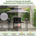 Miniatyrbillede 2 af 4: Tonnelle de Barbecue 242x153 cm COSTWAY - Tag med 2 Niveaux - 2 Sidehylder - Opbevaringskurv - Hængende krog - Flaskeåbner