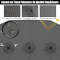 Miniatyrbild 4 av 6: COSTWAY Parasol Dubbel Trädgård XXL - 470x280x245 cm, 12 Spikar, Vevarsystem, Metallram, Polyesterduk, Mörkgrå