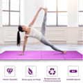 Miniatyrbillede 4 af 6: Foldable Gymnastics Mat COSTWAY-240 x 116 x 5 CM - Made of Foam and Detachable PU - Transport Handles - Self-adhesive Closure Lila