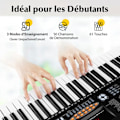 Miniatyrbillede 4 af 6: COSTWAY Digitale Klaver 61 Taster, 300 Rytmer, 300 Timbrer, 50 Demos, 3 Undervisningsmuligheder, LED Skærm, Mikrofon, Notestativ