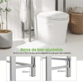 Pikkukuva 4 / 4: COSTWAY metallinen WC-istuin, jossa 3 koukkua, 3 hyllyä, kallistumaton, 63 x 26,5 x 170 cm, harmaa Grå