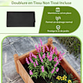 Miniatyrbillede 6 af 6: COSTWAY Firkantet Plantekasse i Fyrretræ med Separator, Drænsystem, Foder, Grøntsager Blomster Urter, Brun Rustik brun